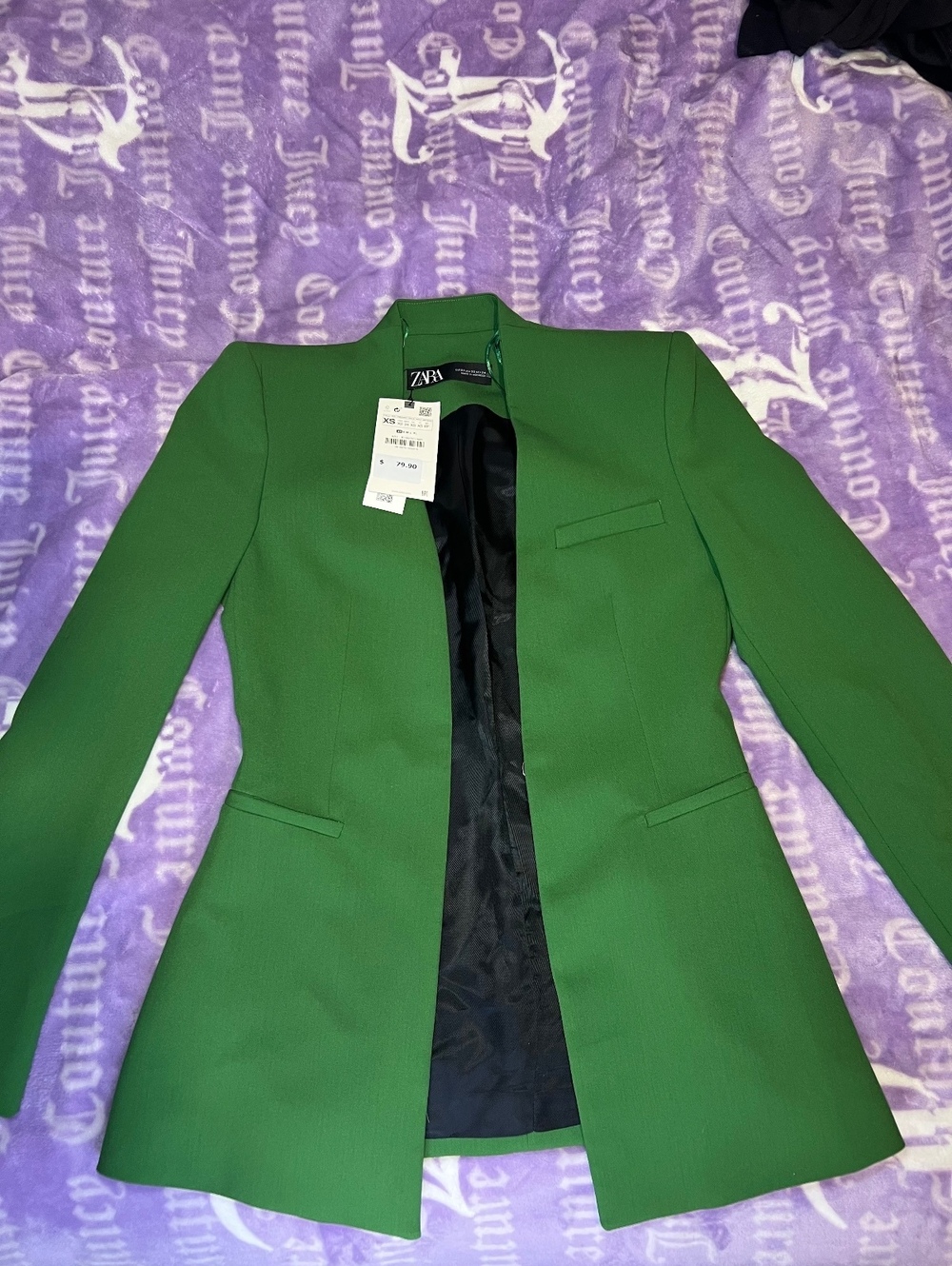 Zara Green Longline Blazer XS NWT